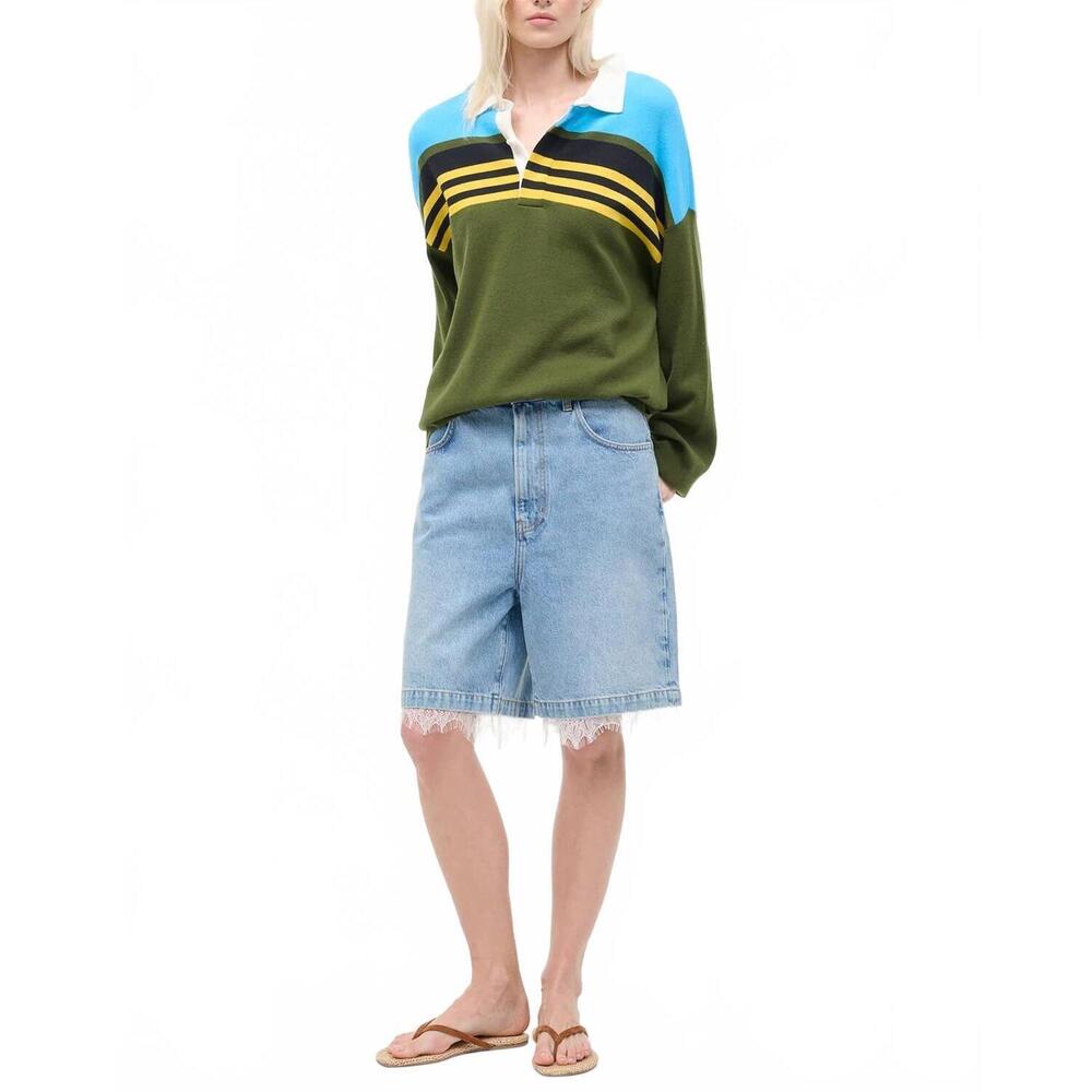 NEW STAUD sail top in fern multi stripe